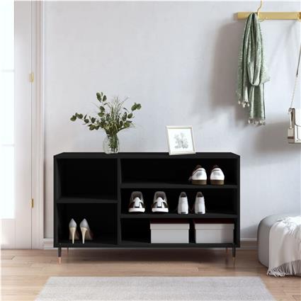 vidaXL Sapateira 102x36x60 cm derivados de madeira preto