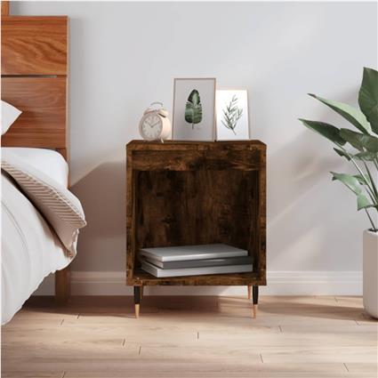 vidaXL Mesa de cabeceira 40x35x50 cm derivados madeira carvalho fumado