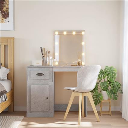vidaXL Toucador com luzes LED 90x42x132,5 cm cinzento cimento