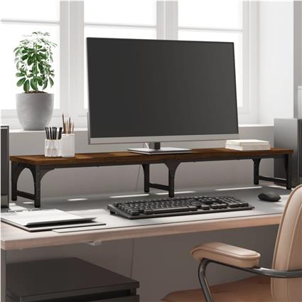vidaXL Suporte monitor 105x23x15,5 cm deriv. madeira carvalho castanho
