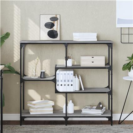vidaXL Mesa consola 103x32x95 cm derivados de madeira cinzento sonoma