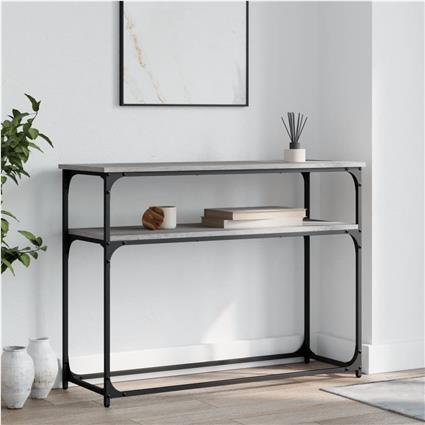 vidaXL Mesa consola 100x35,5x75cm derivados de madeira cinzento sonoma