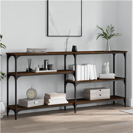 vidaXL Mesa consola 160x29x75 cm derivados madeira carvalho castanho