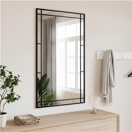 vidaXL Espelho de parede retangular 60x100 cm ferro preto