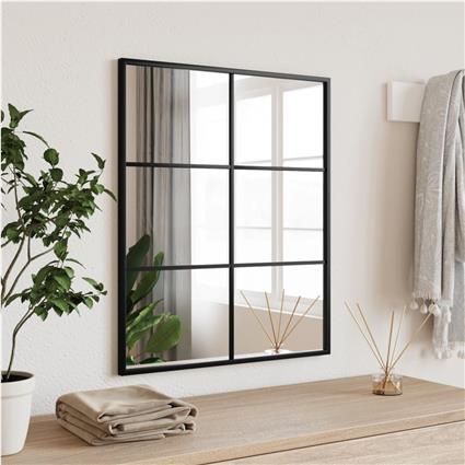 vidaXL Espelho de parede retangular 50x60 cm ferro preto