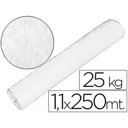 Papel Bobine Kraft Branco Liso 110cmx250mts 25Kg Fabrisa