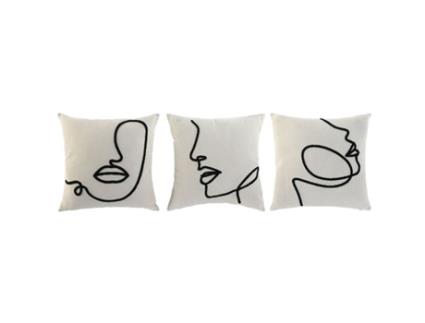 Almofada Home ESPRIT Natural 45 x 15 x 45 cm (3 Unidades)