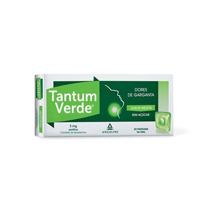 Tantum Verde Pastilhas Dor de Garganta Menta 20 pastilhas