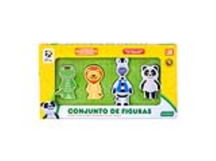 Panda - Conjunto De Figuras Madeira