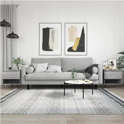 vidaXL Mesas de centro 2 pcs 50x46x50cm deriv. madeira cinzento sonoma