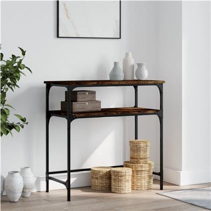 vidaXL Mesa consola 75x35,5x75 cm derivados de madeira carvalho fumado