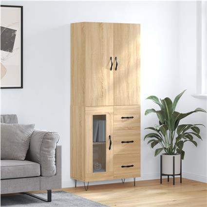 vidaXL Armário alto 69,5x34x180 cm derivados de madeira cor sonoma