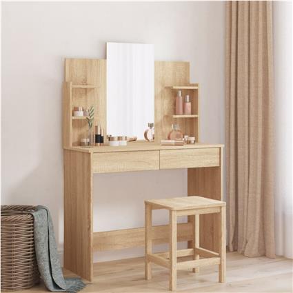 vidaXL Toucador com espelho 96x39x142 cm cor carvalho sonoma