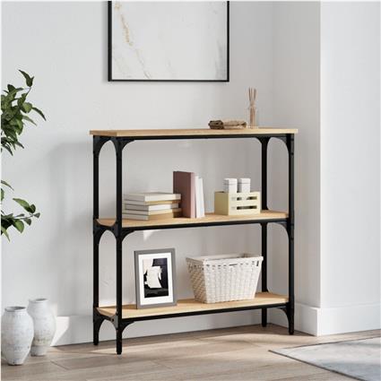 vidaXL Mesa consola 75x22,5x75 cm derivados de madeira carvalho sonoma