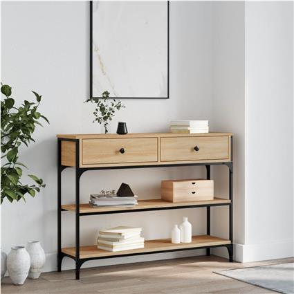 vidaXL Mesa consola 100x25x75 cm derivados de madeira carvalho sonoma