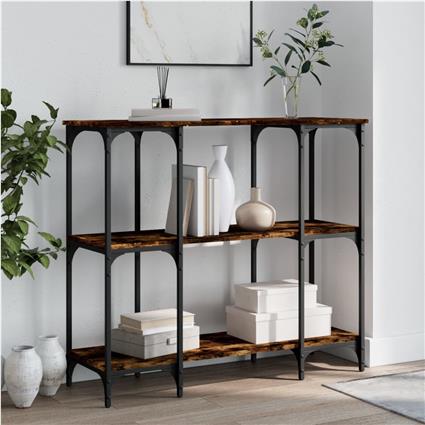 vidaXL Mesa consola 102x35x90 cm derivados de madeira carvalho fumado