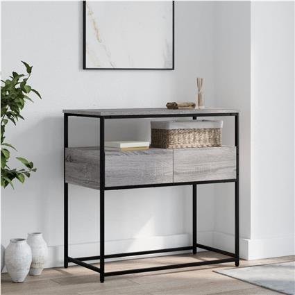 vidaXL Mesa consola 75x40x75 cm derivados de madeira cinzento sonoma