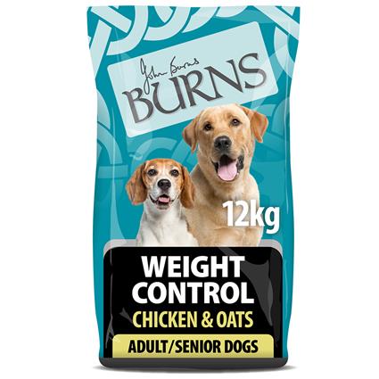 Burns Adult & Senior Weight Control+ frango e aveia - Pack económico: 2 x 12 kg