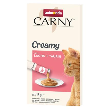 Animonda Carny Adult Creamy snack para gatos - Salmão e taurina 6 x 15 g