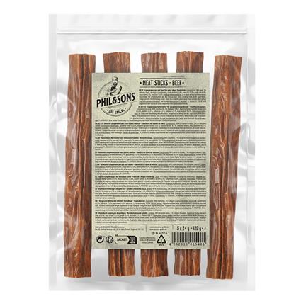 Phil & Sons palitos de carne de vaca snacks para cães - 3 x 5 unidades