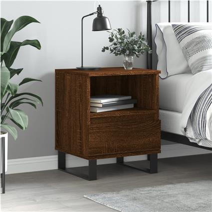 vidaXL Mesa cabeceira 40x35x50 cm derivados madeira carvalho castanho