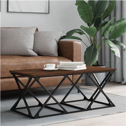 vidaXL Mesa de centro 100x49x40 cm derivados madeira carvalho castanho