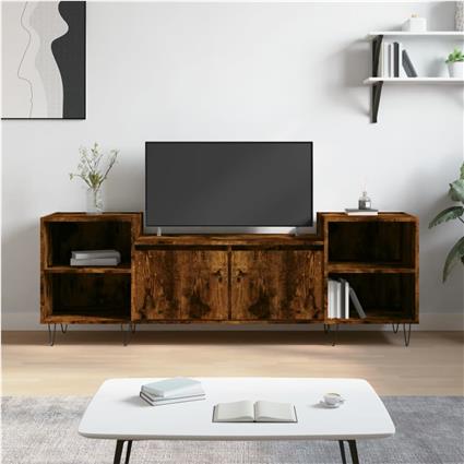vidaXL Móvel de TV 160x35x55 cm derivados de madeira carvalho fumado