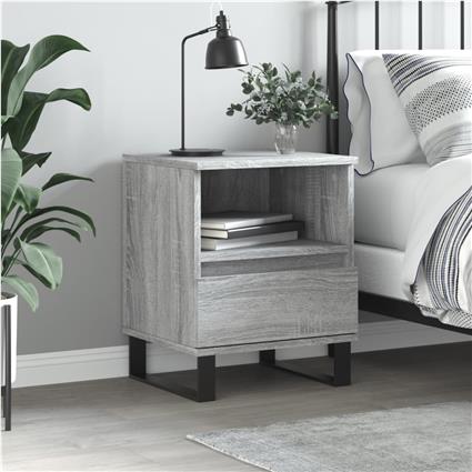 vidaXL Mesa de cabeceira 40x35x50 cm derivados de madeira cinza sonoma