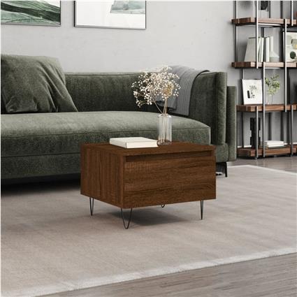 vidaXL Mesa de centro 50x46x35 cm derivados madeira carvalho castanho