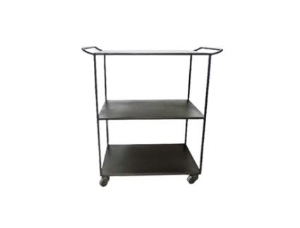 Mesa auxiliar com rodas de metal preto