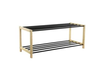 Sapateira HOME ESPRIT Preto Aço Pinheiro 80x31x32 cm