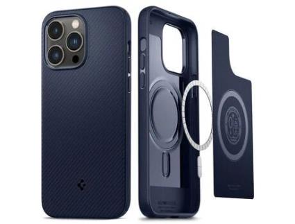 Capa para iPhone 14 Pro Max SPIGEN Pele Sintética Azul