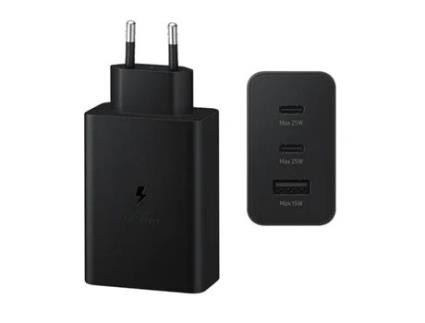 Carregador 65W KLACK Usb-C Adaptador de Corrente com 2 Portas Usb-C Y Un Porta Usb-A Preto