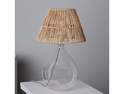 LEDKIA Candeeiro de Mesa Yute e Vidro Aurora Natural
