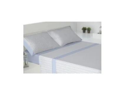 Conjunto de Lençóis Térmicos Vela Flanela Azul 90 Cm HOME