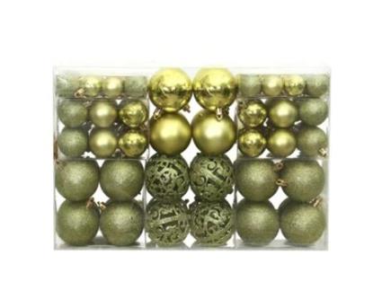 MAISON EXCLUSIVE Enfeites de Natal 100 Pcs 3 / 4 / 6 Cm Verde-Claro