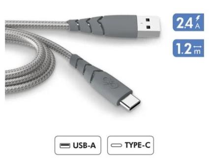 Cabo Telemóvel FORCE CASE Cinzento