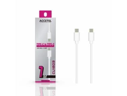 Cabo Pd Type-C Cu-1609 para Samsung Galaxy A04E Rápida Velocidade de Carregamento. 1M. 3.1A. 24W Branco ACCETEL