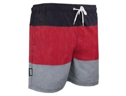 GUGGEN MOUNTAIN Zm1604 Calção de Banho Masculino com Listras (Vermelho - S)