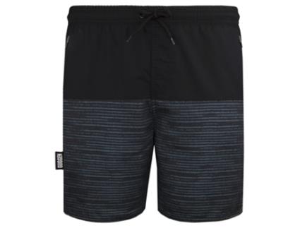 GUGGEN MOUNTAIN 1803-1804 Calção de Banho Masculino com Padrão Listrado Azul Preto (Cinzento - M)