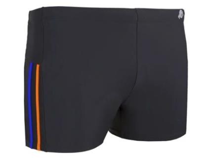 Calção de Banho Listrado Justo Masculino GUGGEN MOUNTAIN Ts05-Ts06 (Preto - X-L)
