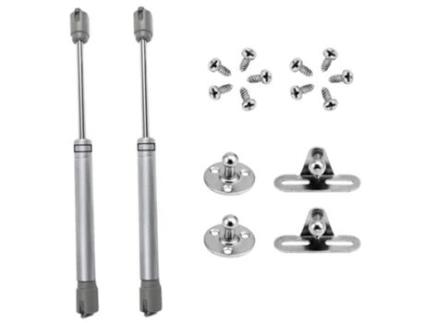 247mm Distância entre centros 8Kg (80N) Par de pistões de gás - Pistão de abertura para baixo - Braço de mola para baixo Portas de móveis