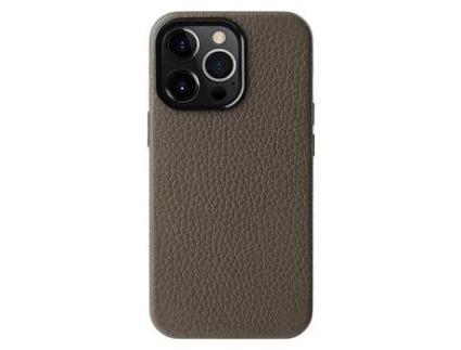 Capa para iPhone 13 Pro Max MELKCO Pele Sintética Anti-Choque Cinzento