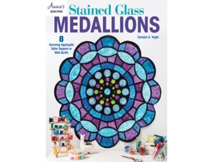 Livro stained glass medallions de carolyn s. vagts (inglês)