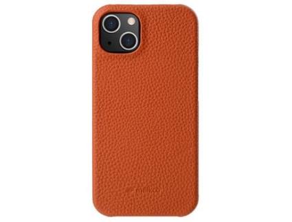 Capa para iPhone 14 MELKCO Pele Sintética Laranja