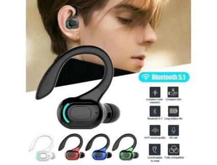 Auriculares Bluetooth Sem fio executando 5.1 sem fio preto