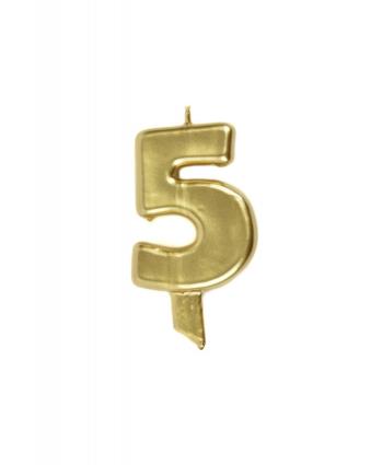 Vela 9,5cm nº 5 - Ouro