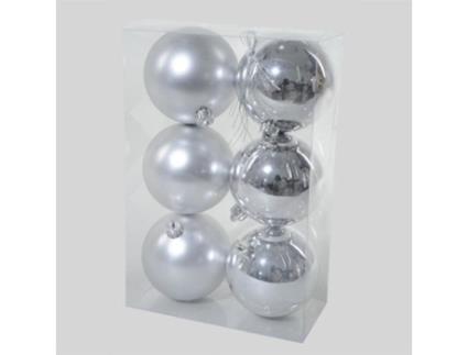 Conjunto de Bolas de Natal EMINZA Mm Alpine Prateado - 6un (8 cm)
