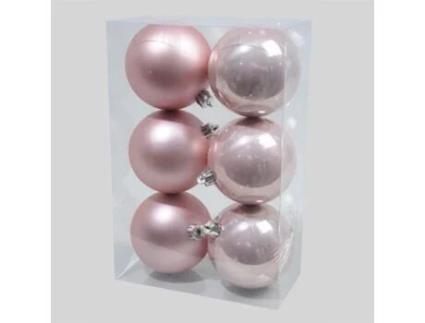 Conjunto de Bolas de Natal EMINZA Mm Alpine Powder Rosa - 6un (8 cm)