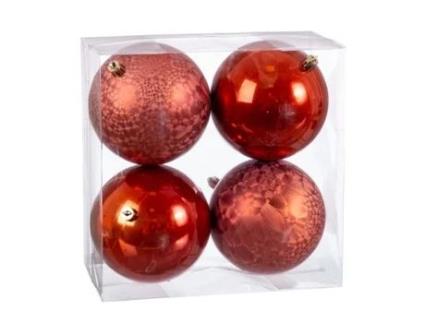 Bolas de Natal Cobre Plástico 10 x 10 x 10 cm (4 Unidades)